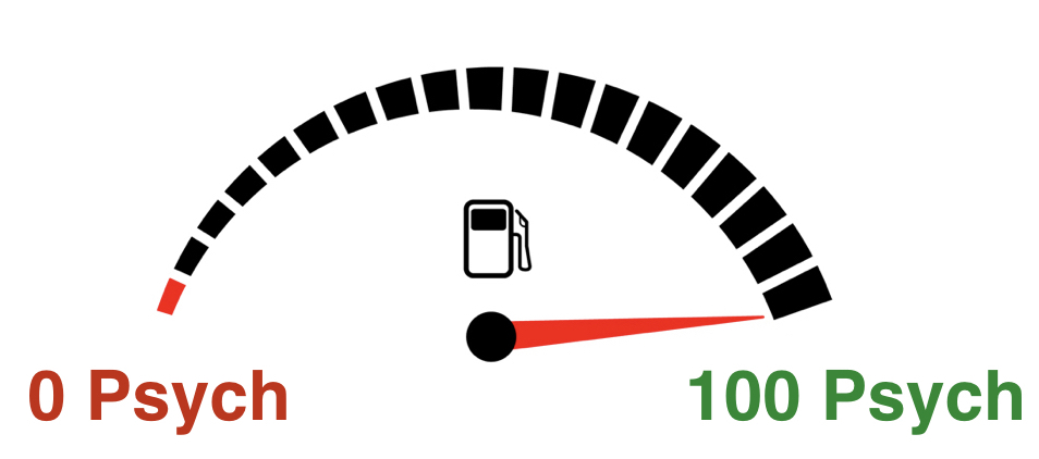 User psych fuel gauge measures units